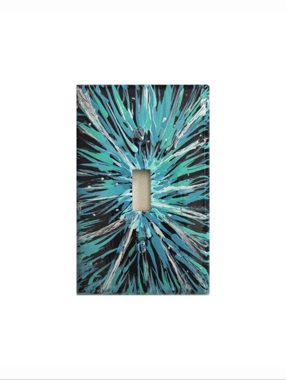 Hand Crafted Abstract Design Single Light Switch Plate